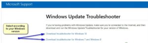 Try the Update Troubleshooter